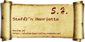 Stefán Henrietta névjegykártya