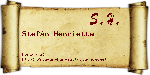 Stefán Henrietta névjegykártya