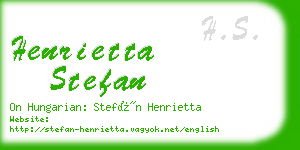 henrietta stefan business card